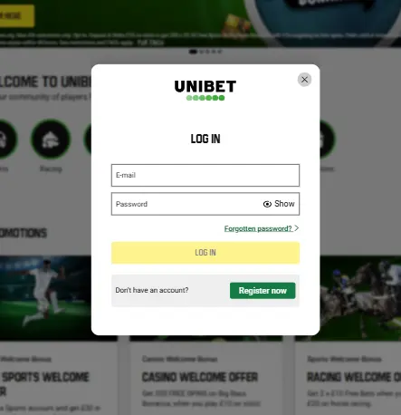 Unibet login
